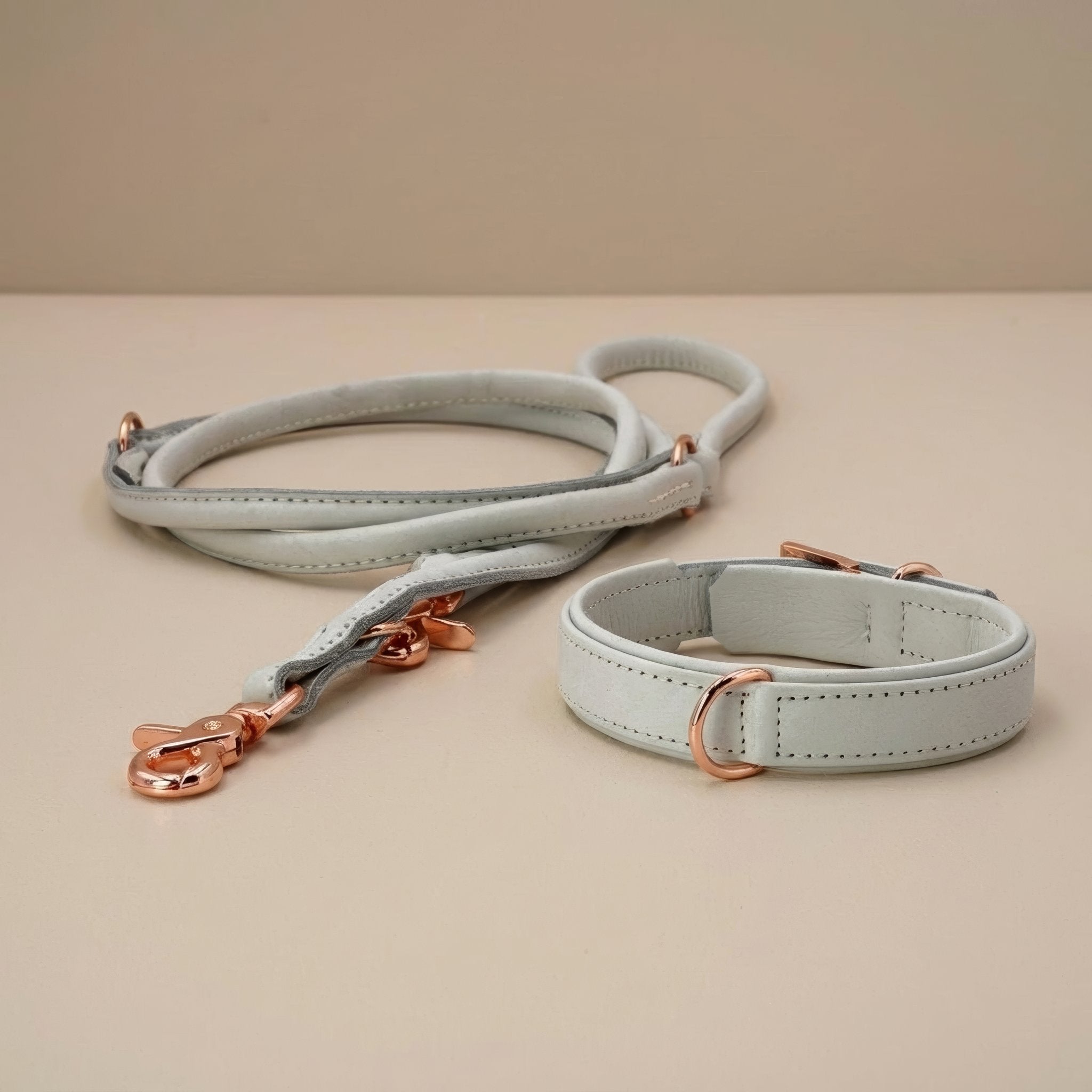 PAMLA00082S - Amici kaulapanta + hihna setti - Vaalean harmaa - XS - Muotitassu