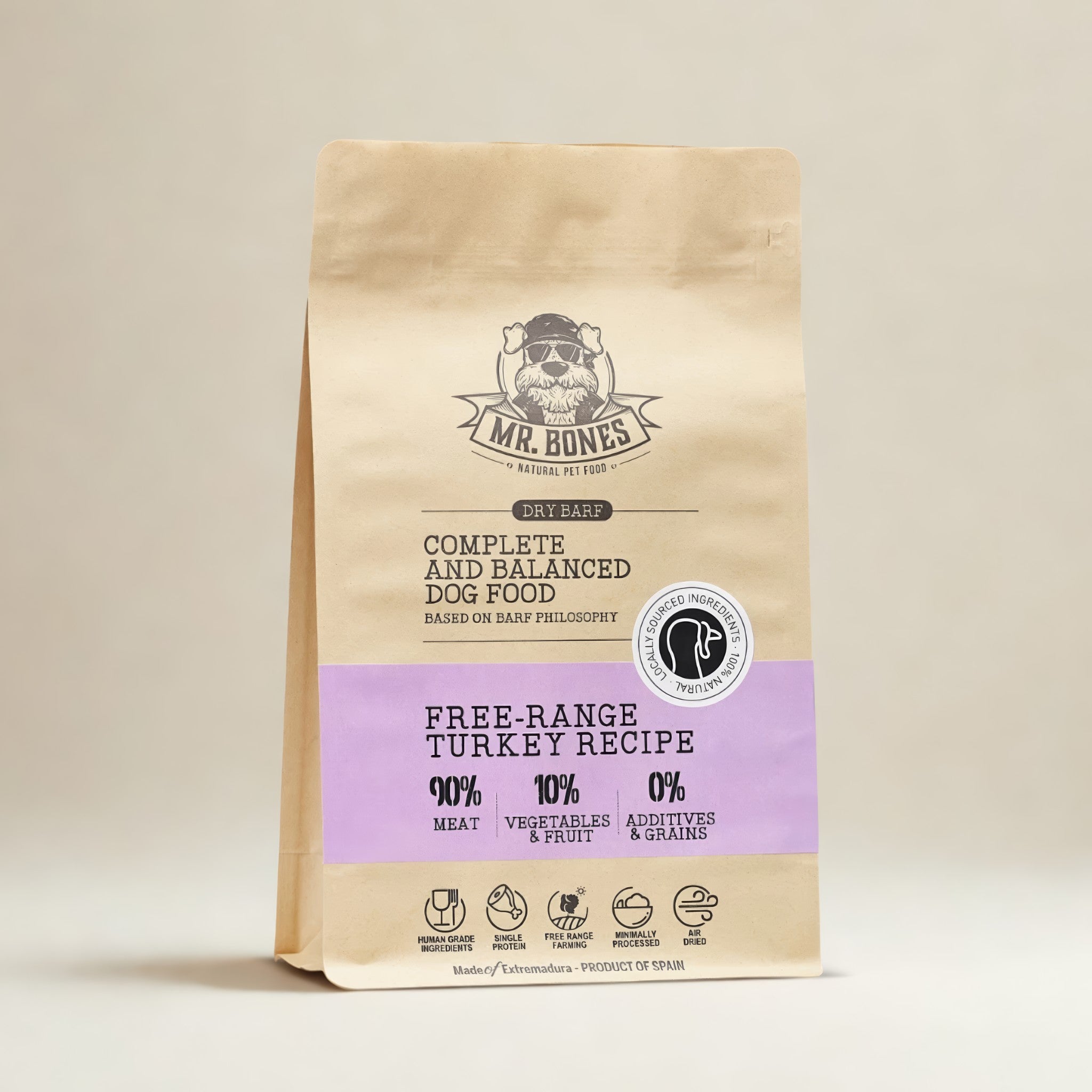 PDRMR05864S - Dry BARF kalkkuna – viljaton täysravinto koirille - 450 g - Muotitassu