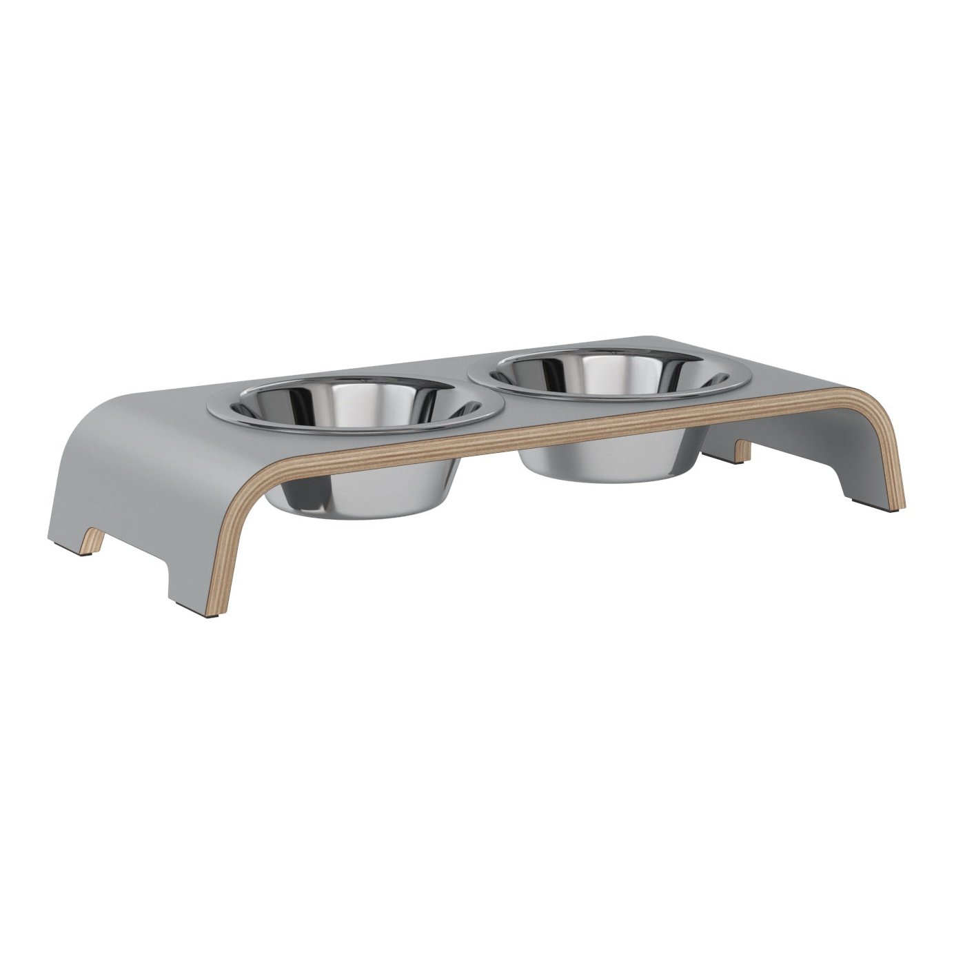 PDODO01079S - dogBar® Classic korotettu ruokakuppiteline - Harmaa - S - Muotitassu