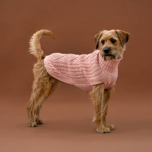PBLAL05913S - Blush Pink Aran koiran alpakkaneule - XS - Muotitassu