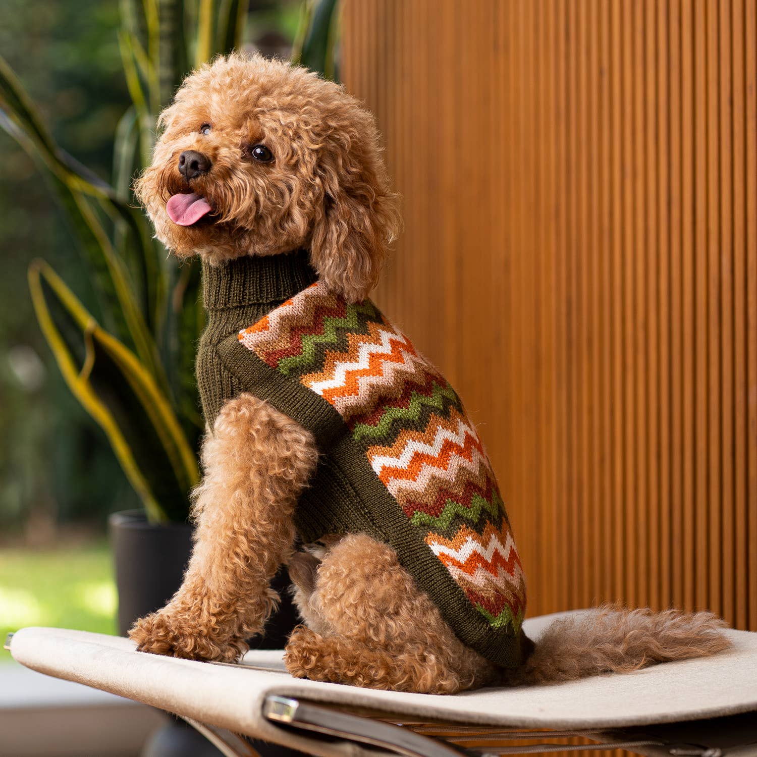 PFOAL05805S - Forest Chevron Knit koiran alpakkaneule - L - Muotitassu