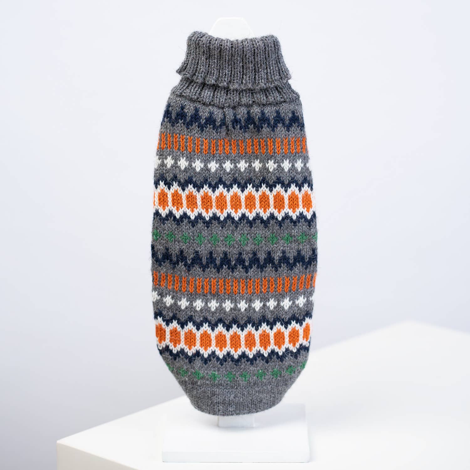 PGRAL05799S - Grey Hexagon Knit koiran alpakkaneule - M - Muotitassu