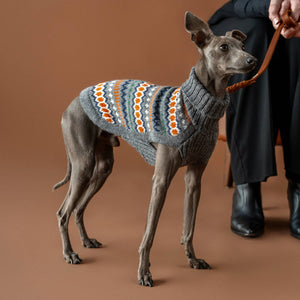 PGRAL05798S - Grey Hexagon Knit koiran alpakkaneule - XS - Muotitassu