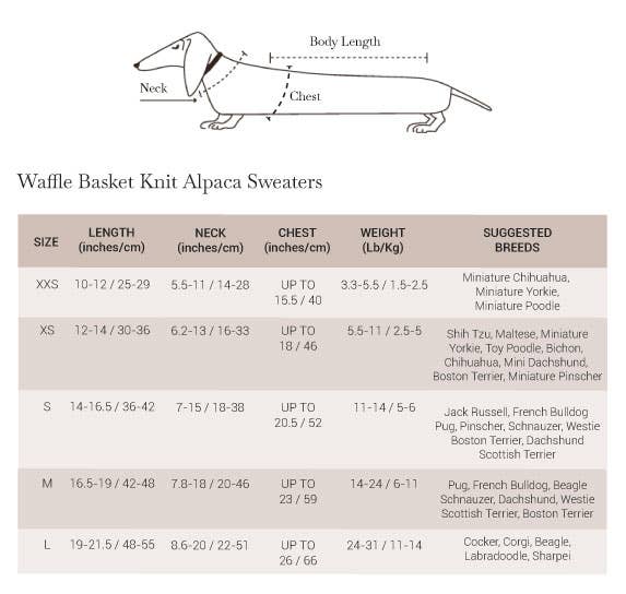PWAAL05918S - Waffle Basket Knit koiran alpakkaneule - S - Muotitassu