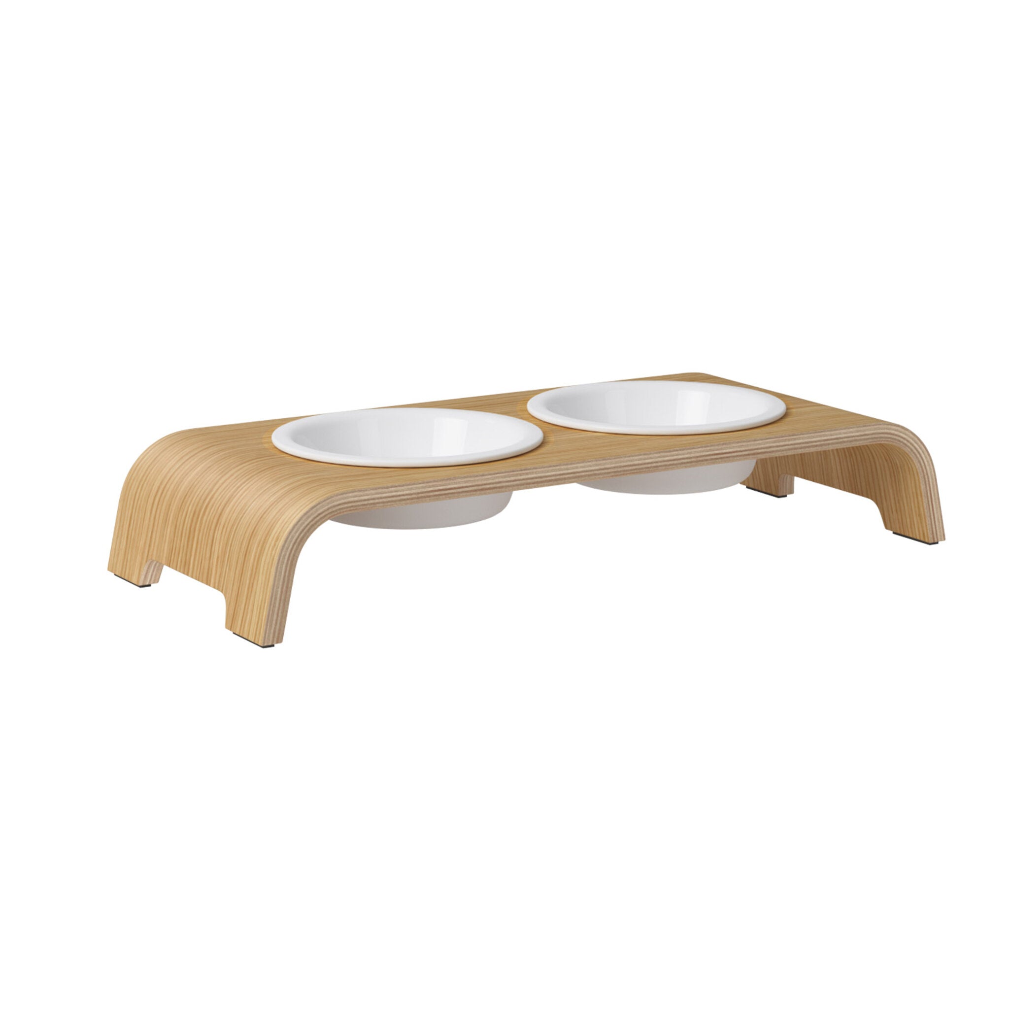 catBar® elevated feeding station for cats - Light oak