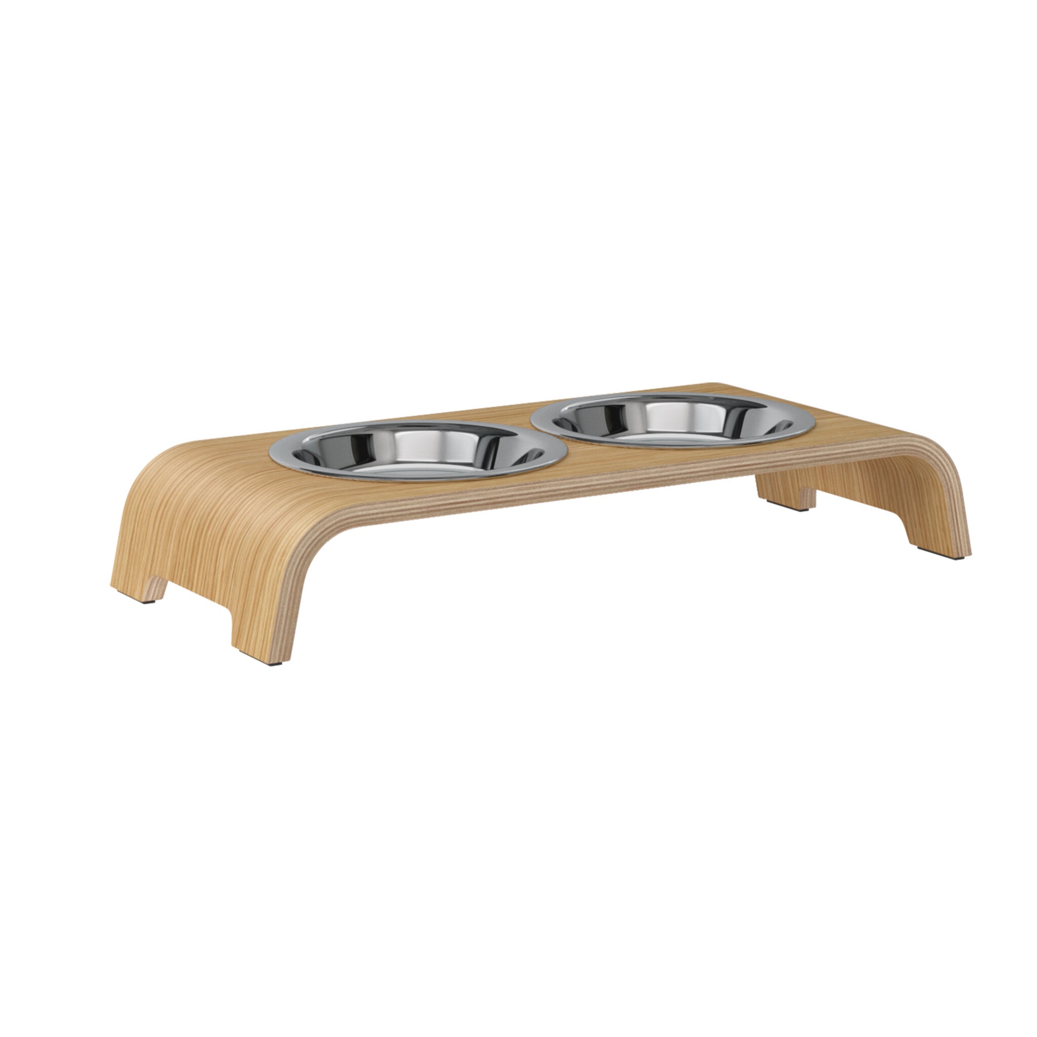 catBar® elevated feeding station for cats - Light oak