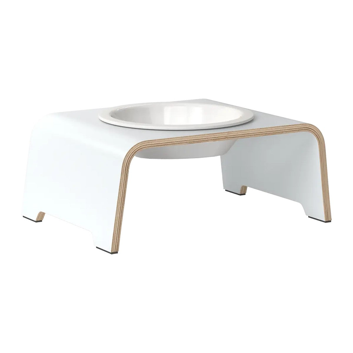 dogBar® Single korotettu ruokakuppi - Valkoinen – M-small / Posliini Comfort