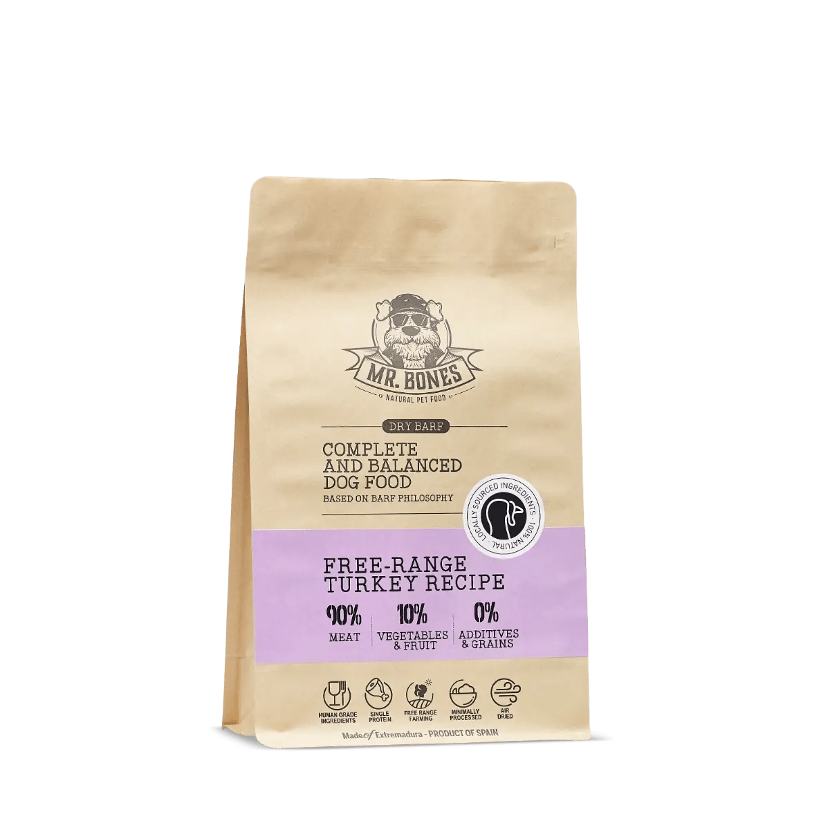 PDRMR05865S - Dry BARF kalkkuna – viljaton täysravinto koirille - 1 kg - Muotitassu