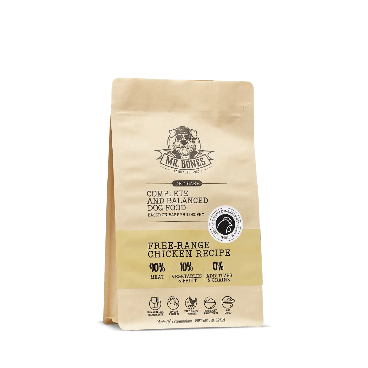 PDRMR05862S - Dry BARF kana – viljaton täysravinto koirille - 1 kg - Muotitassu