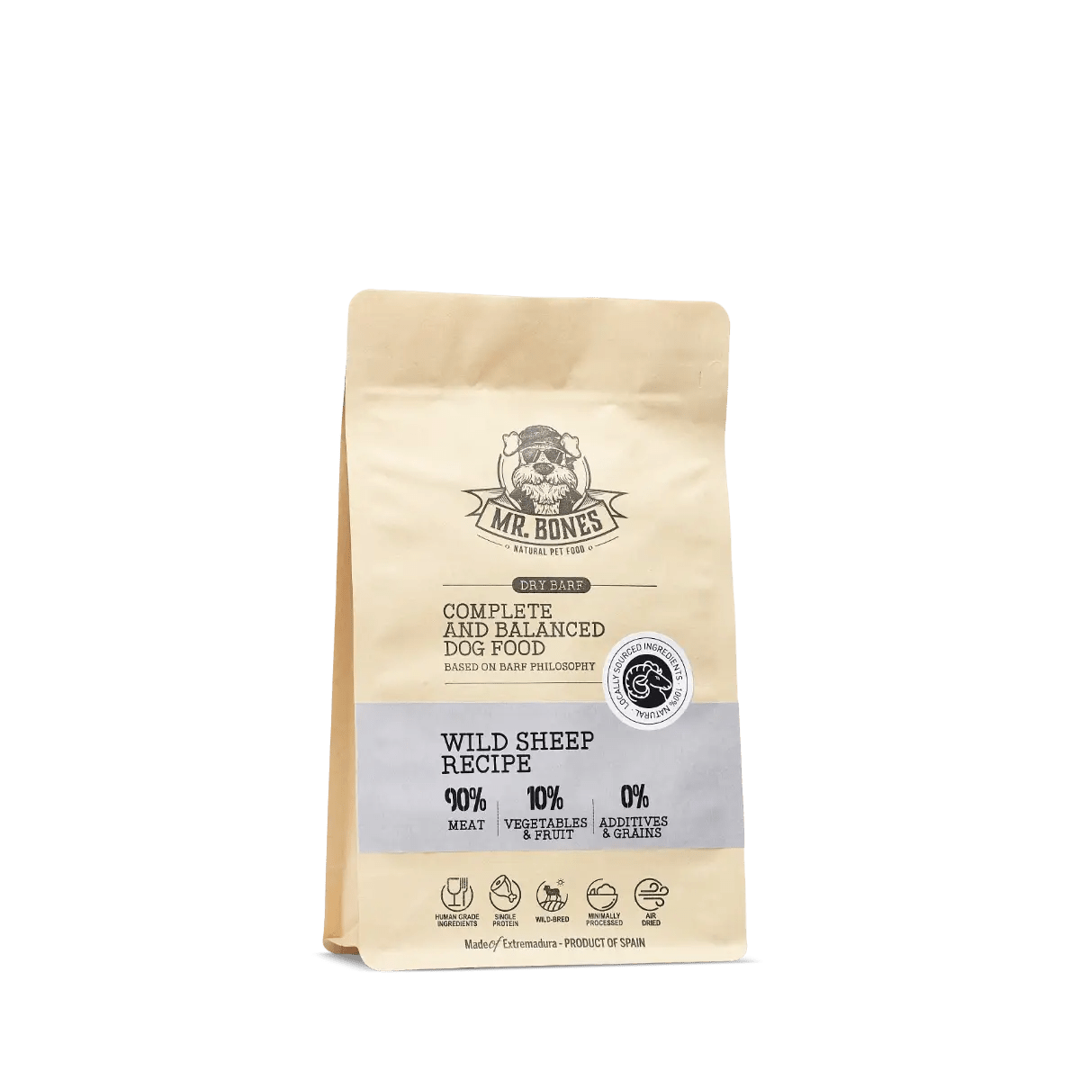 PDRMR05926S - Dry BARF mufloni – viljaton täysravinto koirille - 450 grams - Muotitassu