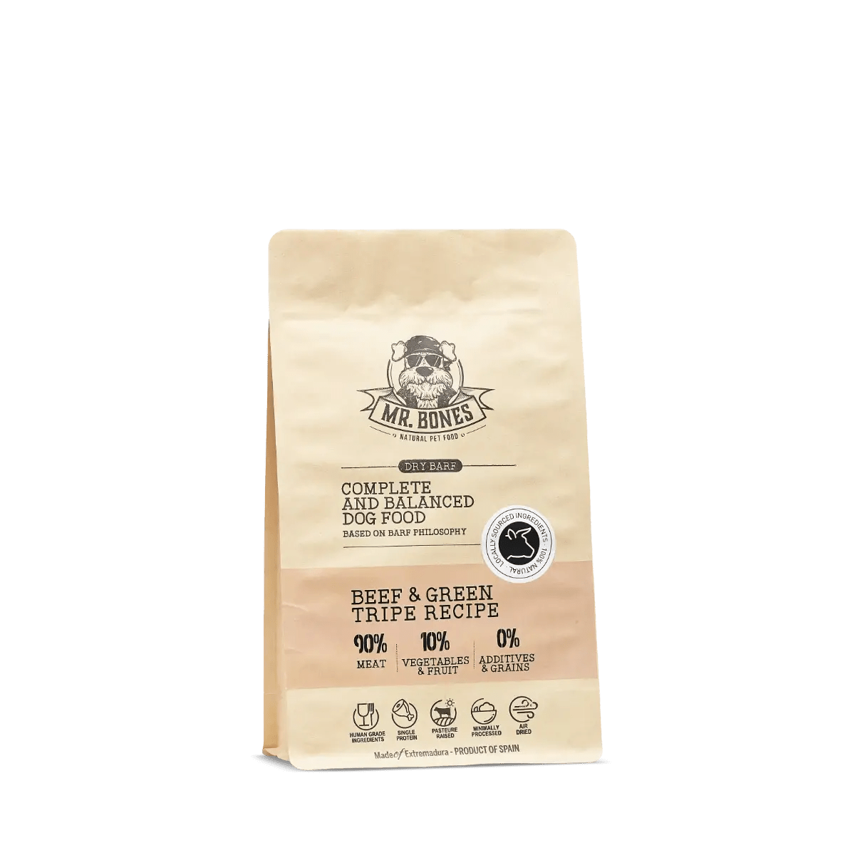 PDRMR05869S - Dry BARF naudanliha – viljaton täysravinto koirille - 450 grams - Muotitassu