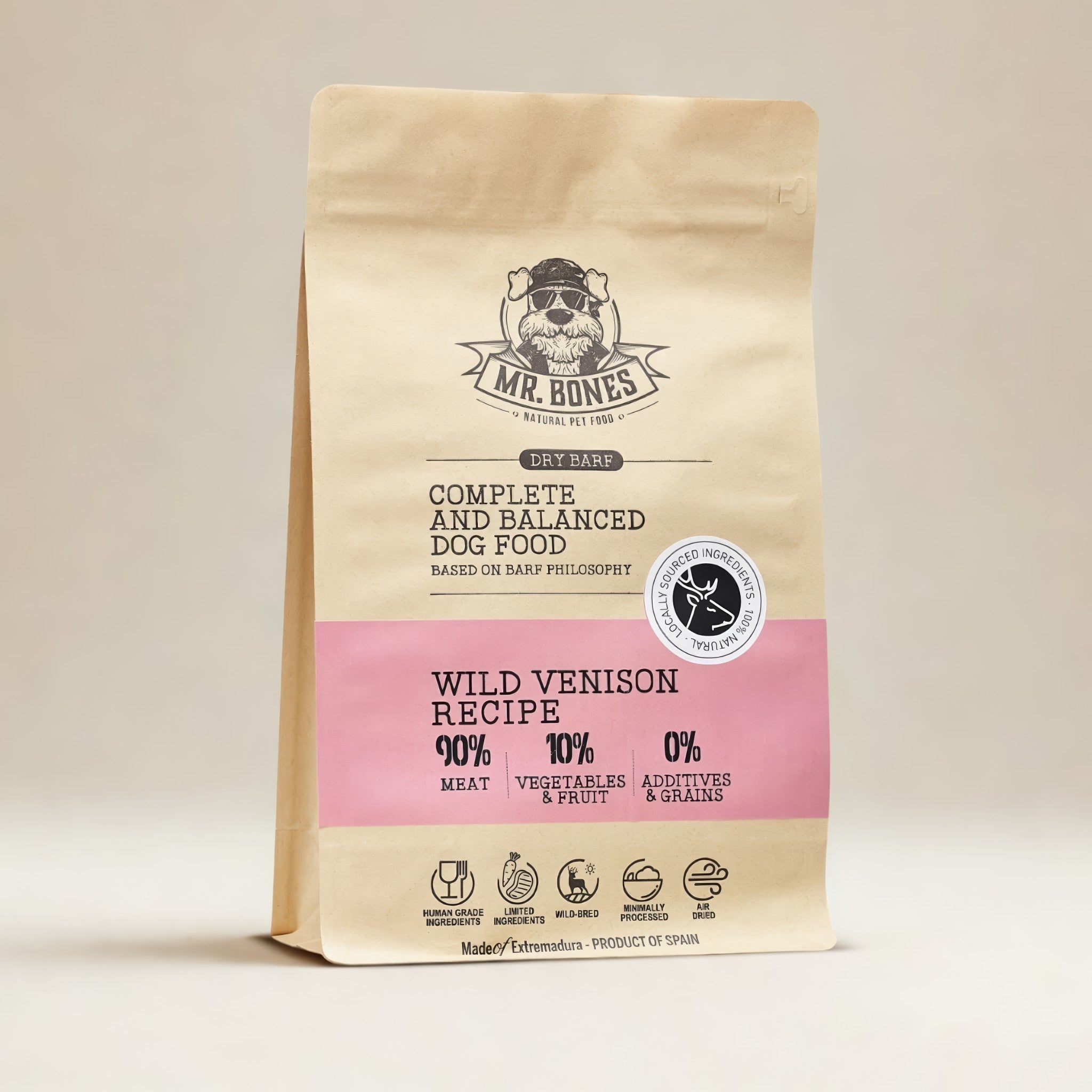 PDRMR05871S - Dry BARF villi peura – viljaton täysravinto koirille - 450 g - Muotitassu