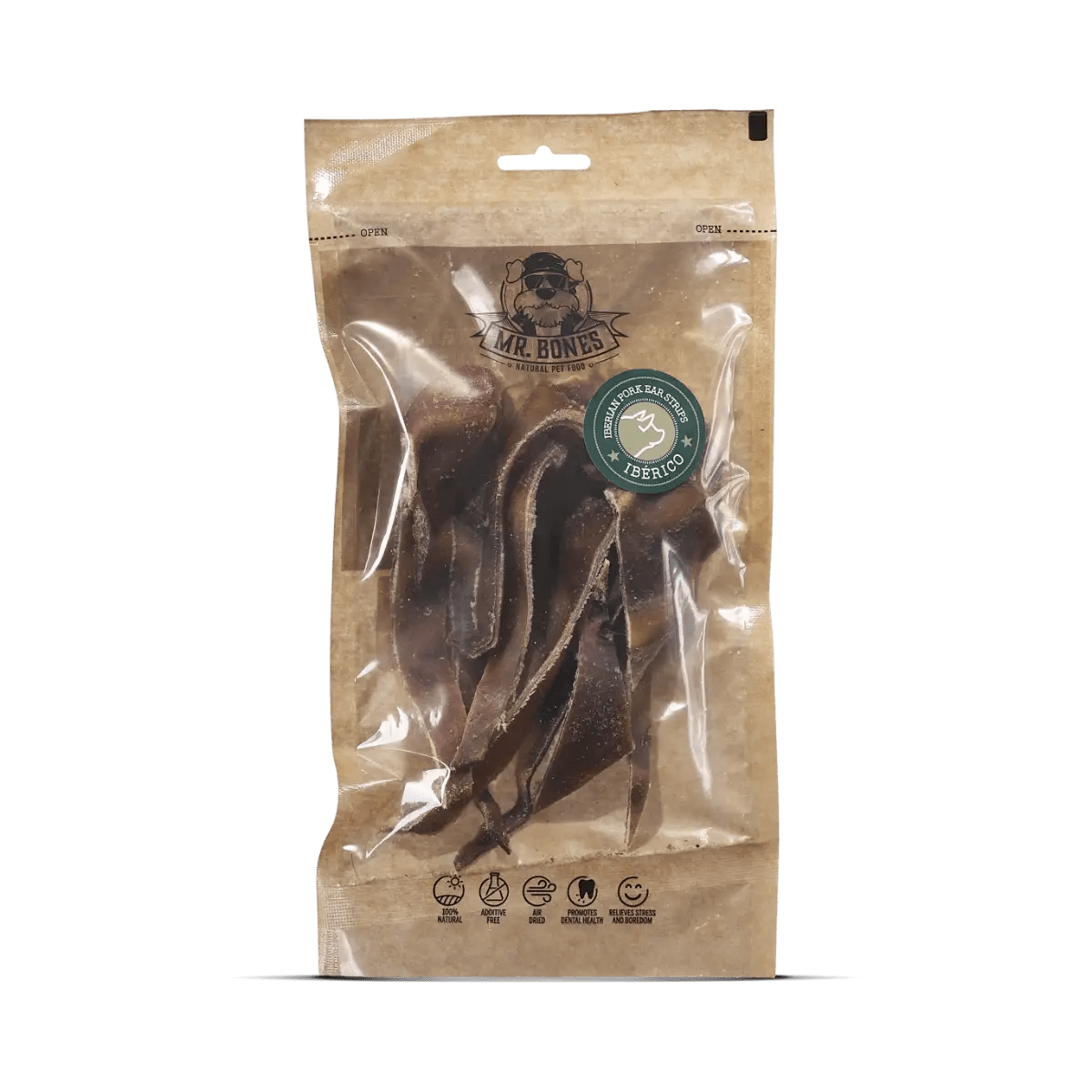 PNAMR05887S - Kuivattu 100% Iberikon possun korvan suikaleet koiralle - Muotitassu