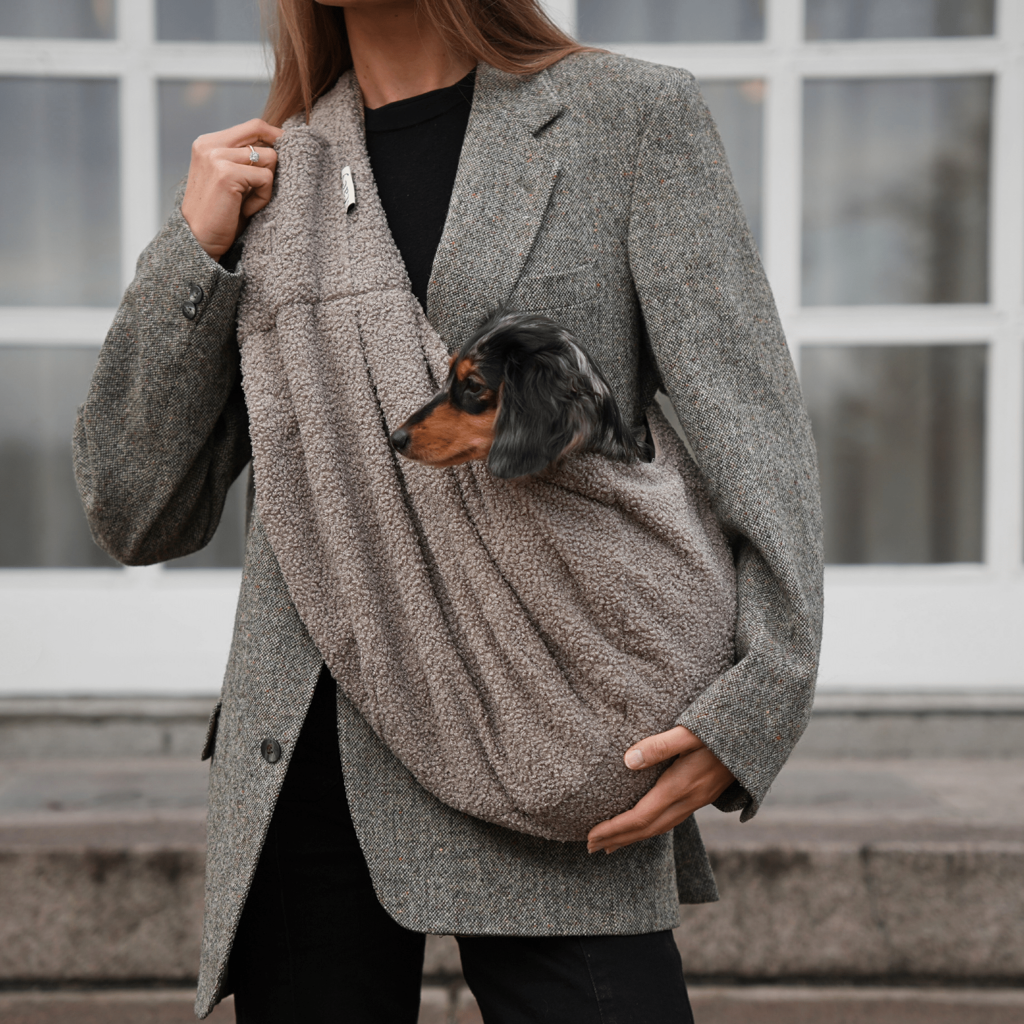Ava dog carrying bag - Teddy-fleece