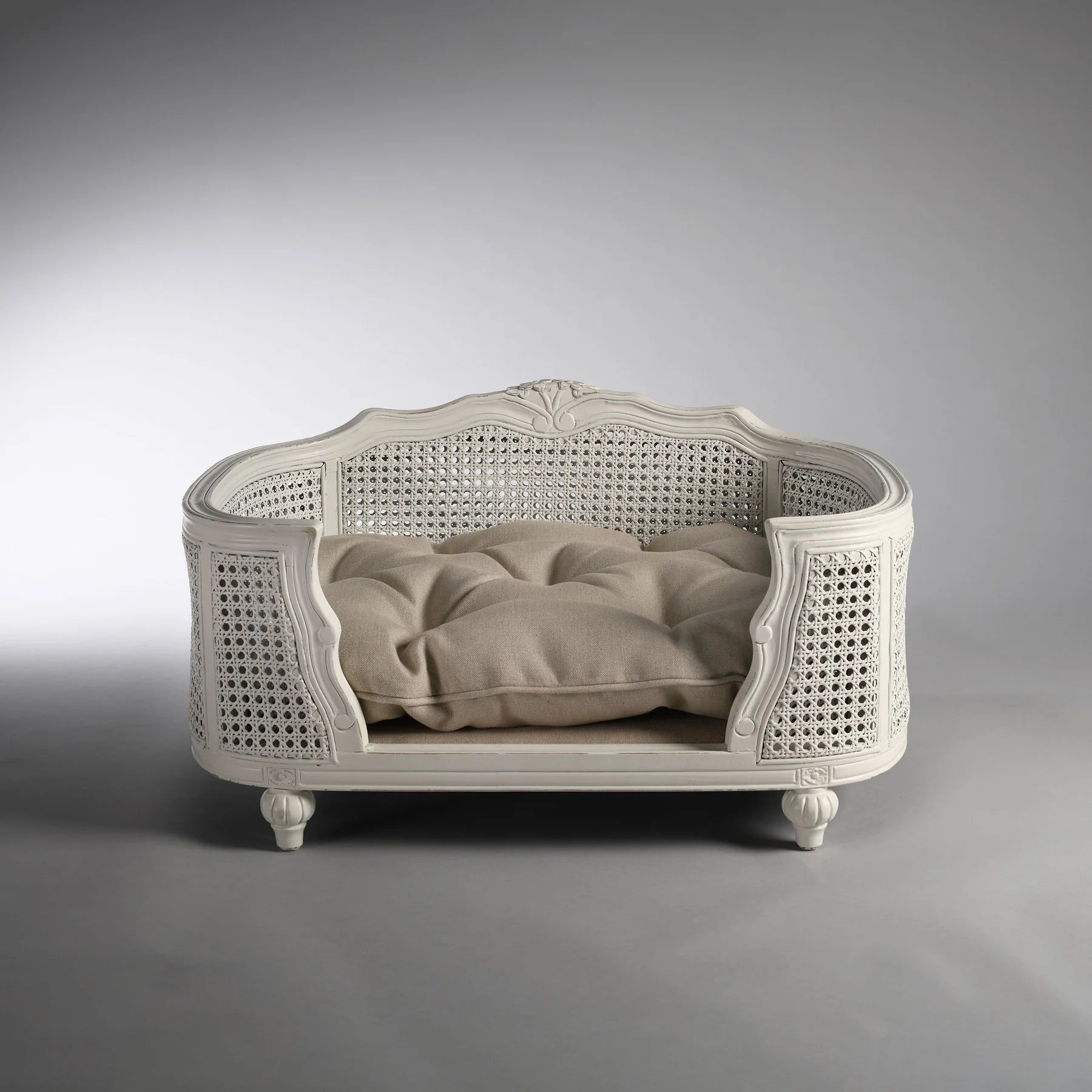 Lord Lou Arthur upholstered design bed - Linen ecru - Muotitassu