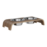 PDODO01124S - dogBar® Classic korotettu ruokakuppiteline - Pähkinä - S - Muotitassu