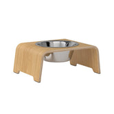 PDODO01280S - dogBar® Single korotettu ruokakuppi - Vaalea tammi - M-small - Muotitassu
